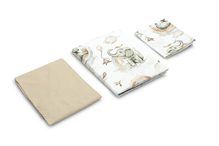 TWO ELEMENT BEDDING + BEDSHEET ELEPHANT IN THE CLOUDS 100X135 CM - Image 6