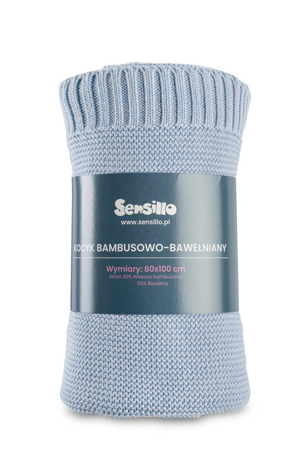 Bamboo and cotton blanket – Baby Blue - Image 2