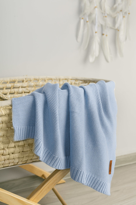 Bamboo and cotton blanket – Baby Blue - Image 3