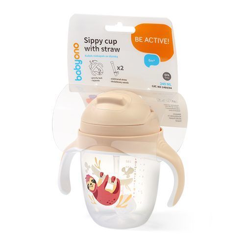 1464/04 Sippy cup with weighted straw BEIGE – Bild 2
