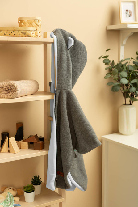 CAR SEAT PONCHO GREY MELANGE / WHITE - imagine 8