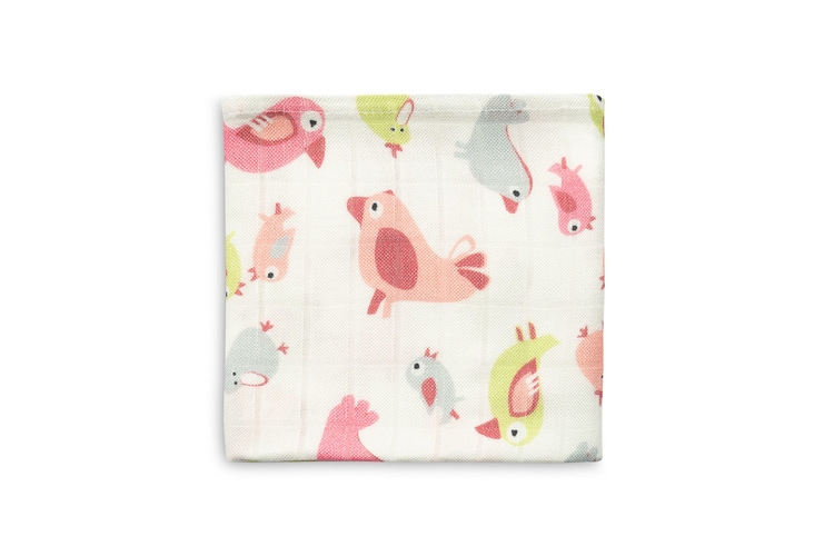 BAMBOO DIAPER - PINK BIRDS 75x75 - Image 2