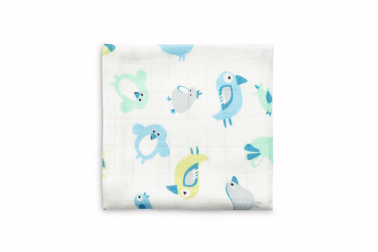 BAMBOO DIAPER - BLUE BIRDS 75x75 - Image 2