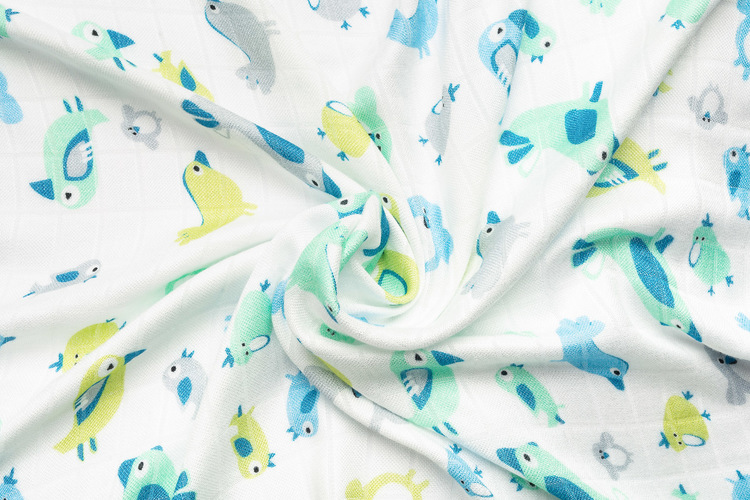 BAMBOO DIAPER - BLUE BIRDS 75x75 - Image 3