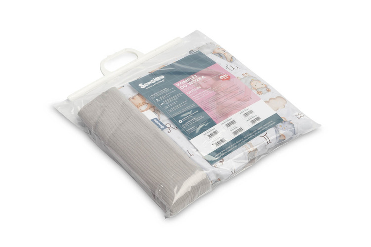 MUSLIN PUSHCHAIR SET - ZODIAC GREY – Image 2