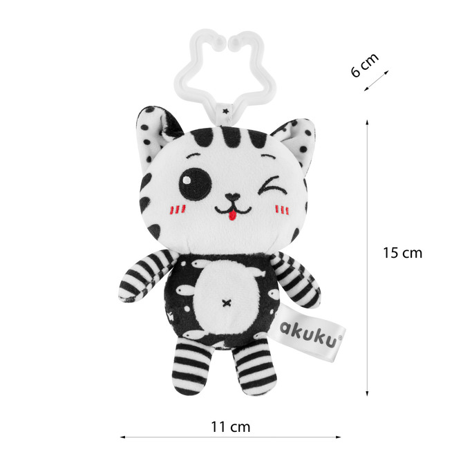 A0658 PENDANT PLUSH CAT WHITE AND BLACK - Image 3