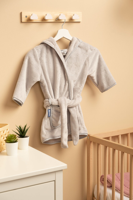 SOFT TEDDY BEAR BATHROBE GREY - Image 5