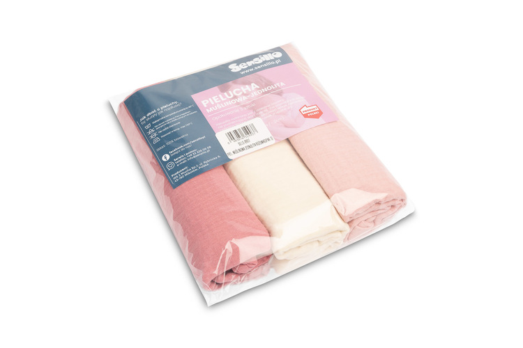 MUSLIN DIAPER UNIFORM PINK (Pack - 3 pcs) - Image 4