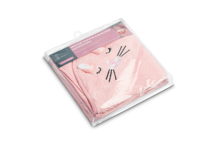 BATHFRIENDS BATH COVER 100x100 RABBIT PINK - Image 3