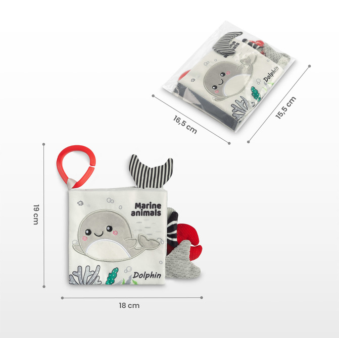 BLACK&WHITE TEXTILE BOOK DOLPHIN - Image 7