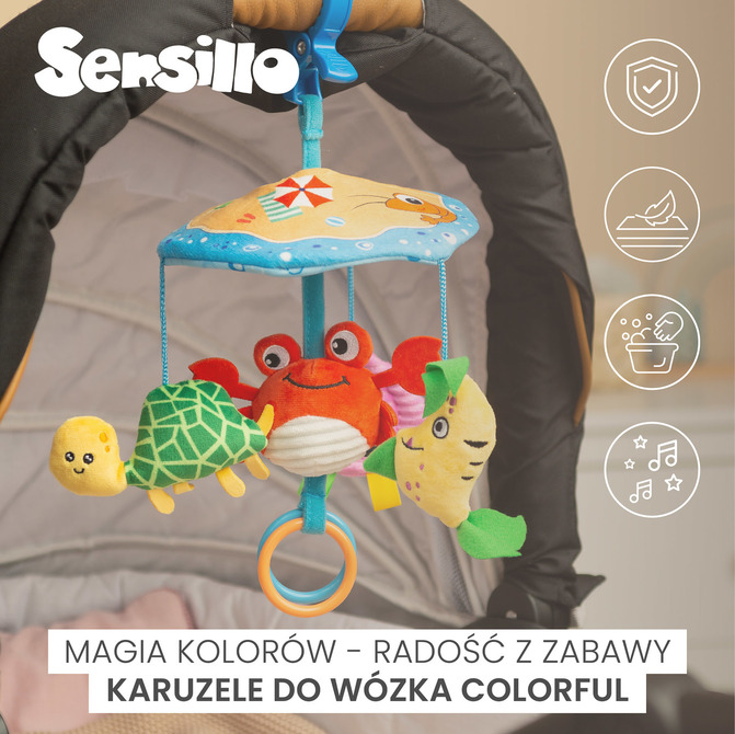 COLORFUL STROLLER CAROUSEL CRAB - obrazek 7