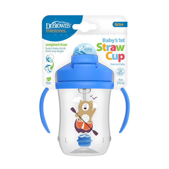 TC91012 CUP FIRST STRAW 270 ML BLUE BEAR 6+ - Image 2