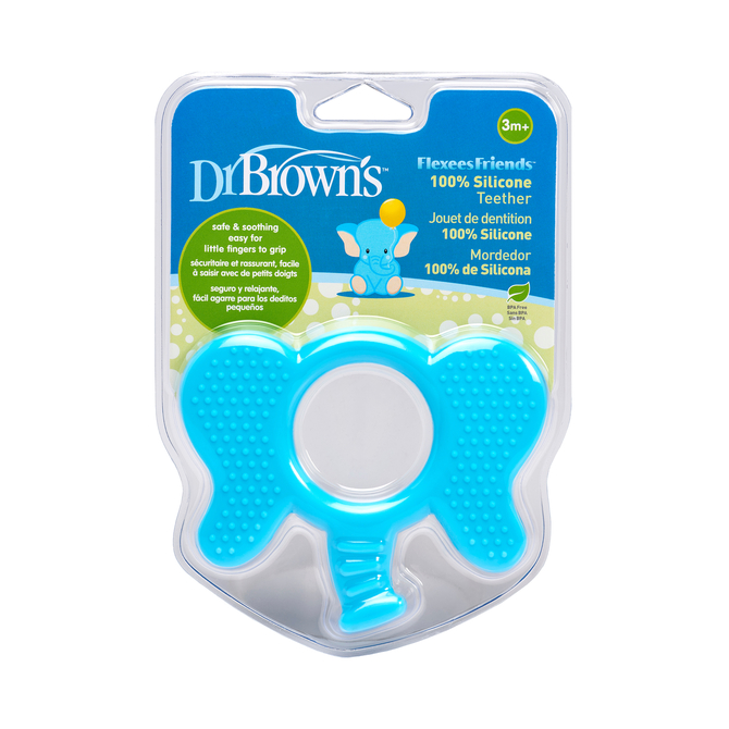 TE002 Flexees Friends Elephant Teether – Blue – Bild 2