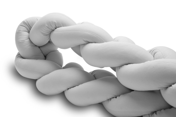 Braided Crib Bumpers 210 cm – smooth grey - Image 2