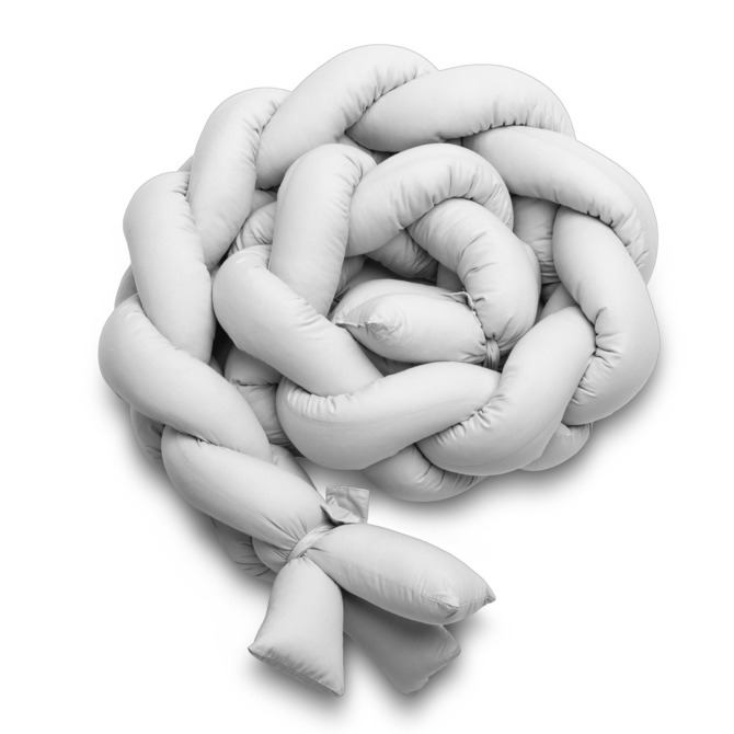 Braided Crib Bumpers 210 cm – smooth grey - Image 4