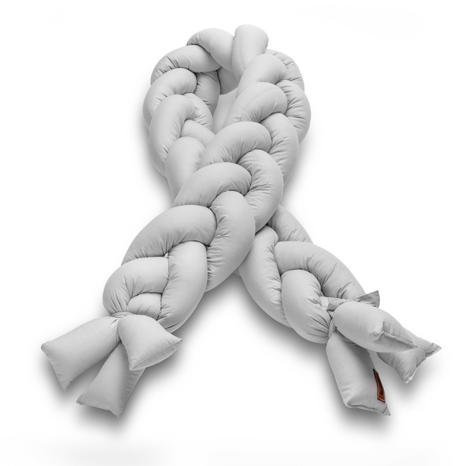 Braided Crib Bumpers 210 cm – smooth grey - Image 5