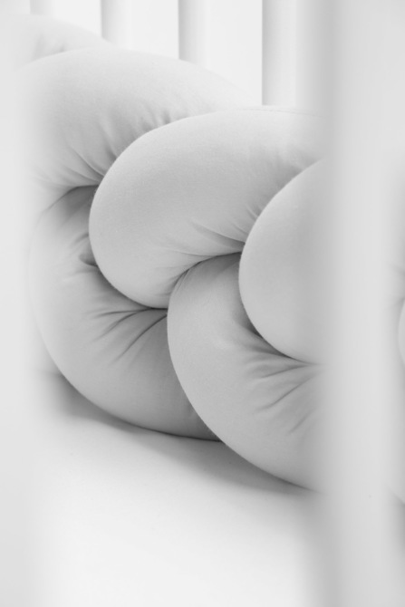 Braided Crib Bumpers 210 cm – smooth grey - Image 6