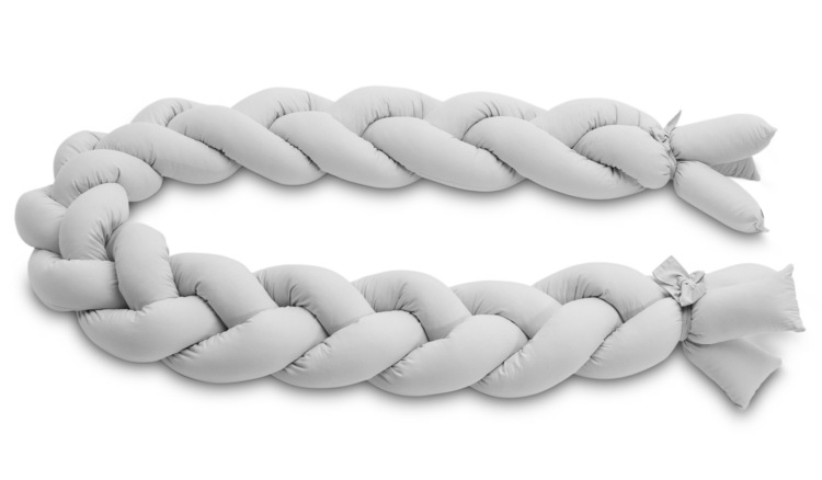 Braided Crib Bumpers 210 cm – smooth grey - Image 8