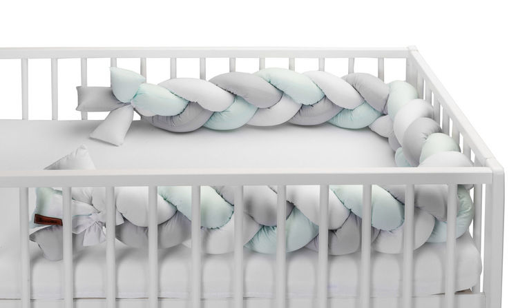 Braided Crib Bumpers 210 cm – smooth mint - Image 2
