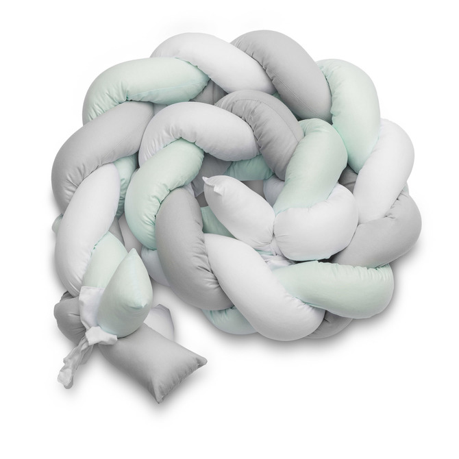 Braided Crib Bumpers 210 cm – smooth mint - Image 3
