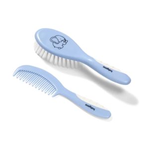 570/04 brush and comb soft bristles blue elephant BabyOno