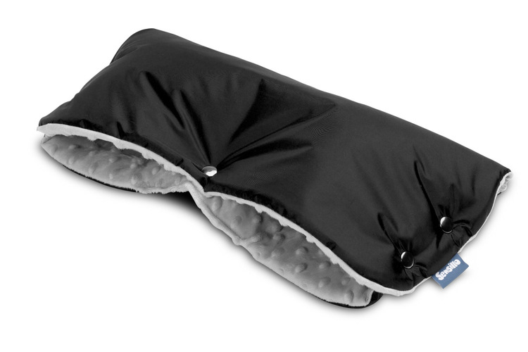 Minky pushchair hand muff – black