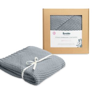 HOODED SWADDLE BLANKET 100% BAMBOO GIFT GRAPHITE
