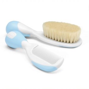 011933 BRUSH + COMB NATURAL HAIR BLUE