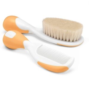 011506 BRUSH + COMB NATURAL HAIR ORANGE