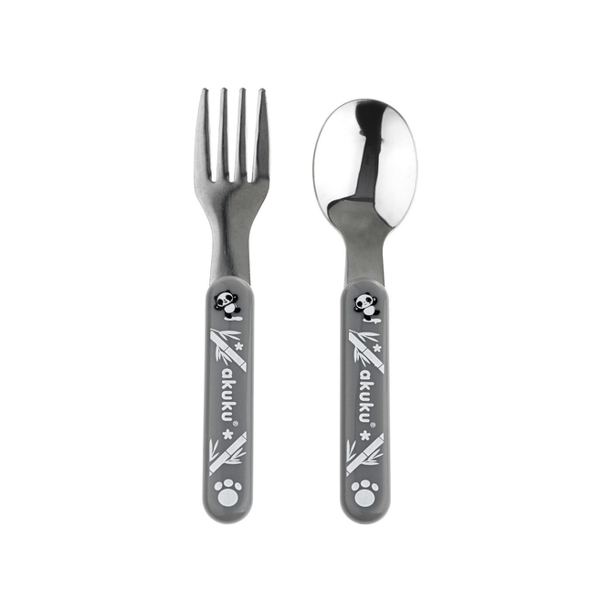 A0100 Stainless steel spoon and fork grey