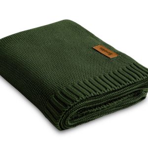 Bamboo and cotton blanket – BOTTLE GREEN