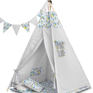 TIPI TENT FEATHERS COLORFUL