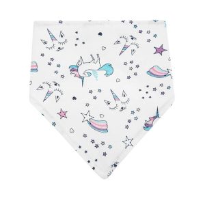 A1501 Baby bandana, 100% cotton (1 pc), snap fastener UNICORN