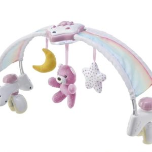 143283 PANEL / COT, RAINBOW SKY PINK