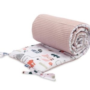COT BUMPER WAFFLE FOX PINK