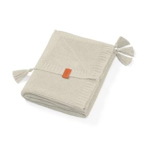 546/04 Bamboo knitted blanket with tassels