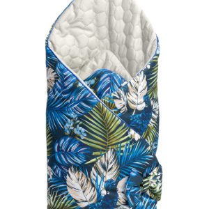 swaddle wrap VELVET BLUE PARROTS 75x75