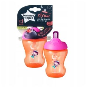 Tommee Tippee Straw Cup Non-flowing Mug with Straw 7m + Pink, 230ml