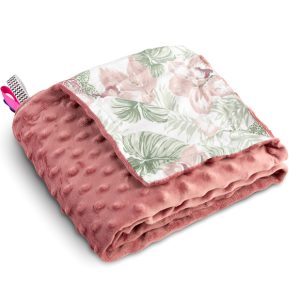Light Minky Blanket – retro pink palms