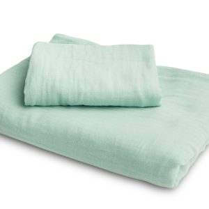2-element MUSLIN bedding mint 100x135 cm