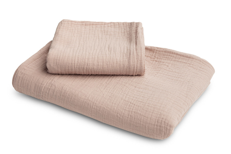 2-element MUSLIN bedding DUSTY ROSE 100x135 cm