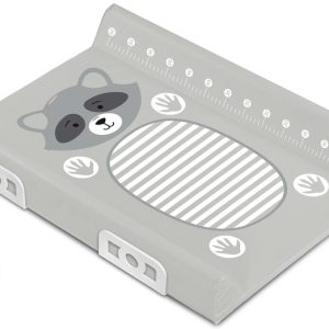 Stiffened Changing Pad with Safety System– Animals Raccoon grey 70 cm