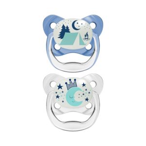 PV22008 PreVent Glow in the Dark BUTTERFLY SHIELD Pacifier - Stage 1, Assorted, 2-Pack