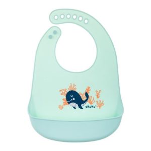 A0505 Silicone bib with pocket  Whale