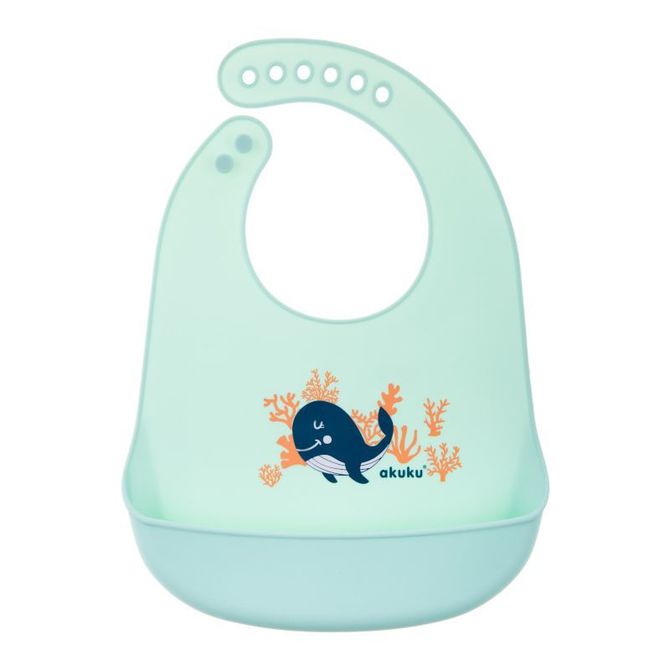 A0505 Silicone bib with pocket Whale