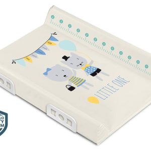 Stiffened Changing Pad WITH SAFETY SYSTEM - TEDDY BEARS HELLO BEIGE