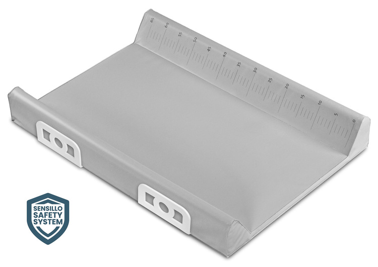 Stiffened Changing Pad WITH SAFETY SYSTEM - GREY