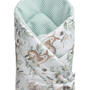 BABY WRAP/BABY BUNTING WAFFLE - DEERS MINT