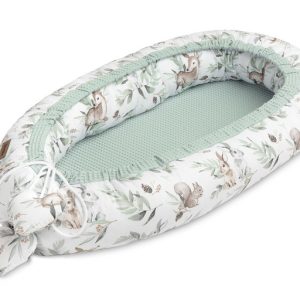 WAFFLE NEST/BABY COCOON - DEERS MINT