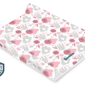 Stiffened Changing Pad with Safety System– GARDEN POPPIES PLATINUM 70 cm